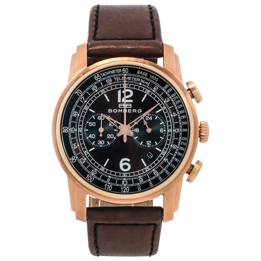 Front view of Bomberg Semper Men's Quartz Watch SP42CHPGD-BR0-1-LBR