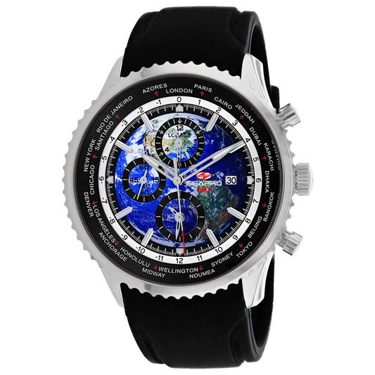 Front view of Seapro Meridian World Timer GMT Men's Quartz Watch SP7520