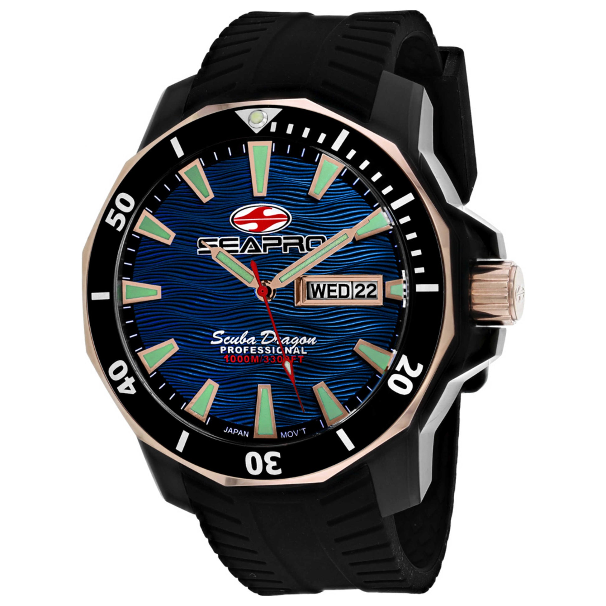 Front view of Seapro Scuba Dragon Diver Men's Quartz Watch SP8322