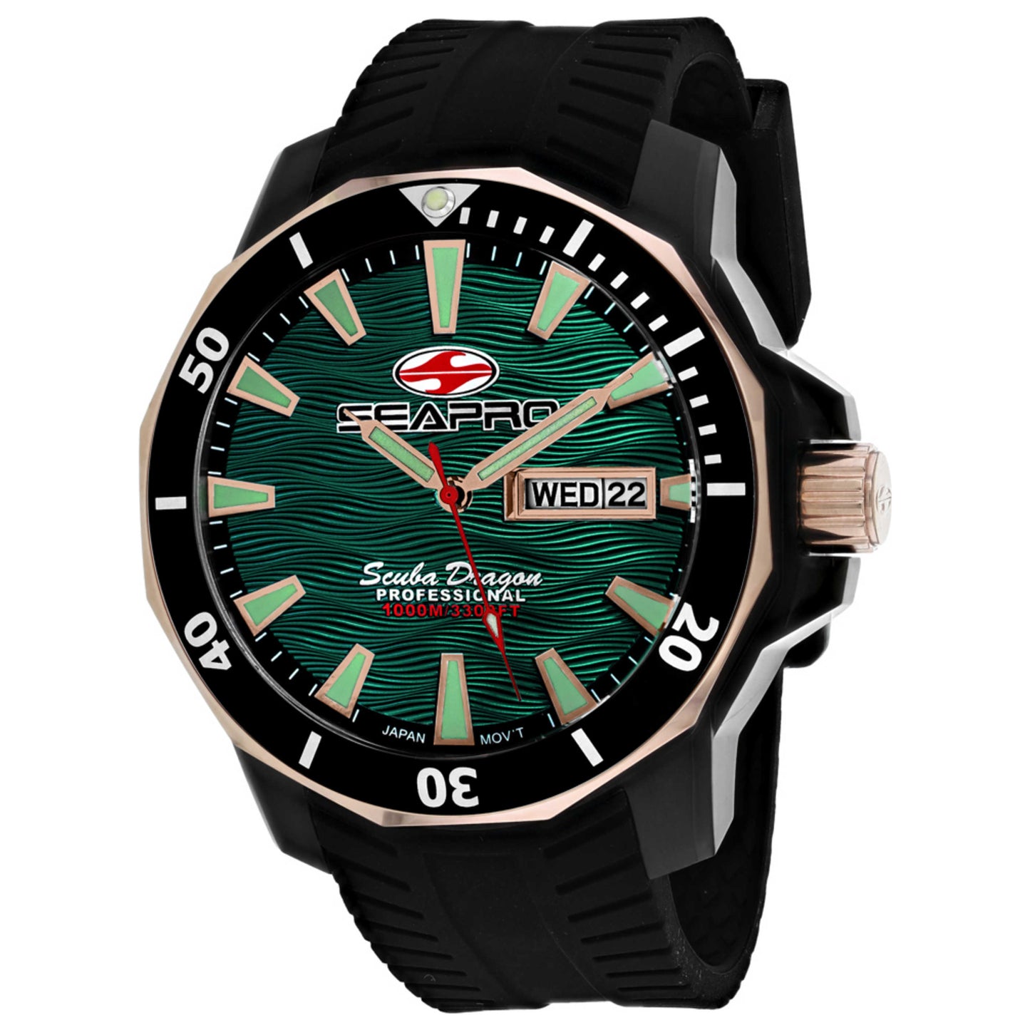Front view of Seapro Scuba Dragon Diver Men's Quartz Watch SP8324
