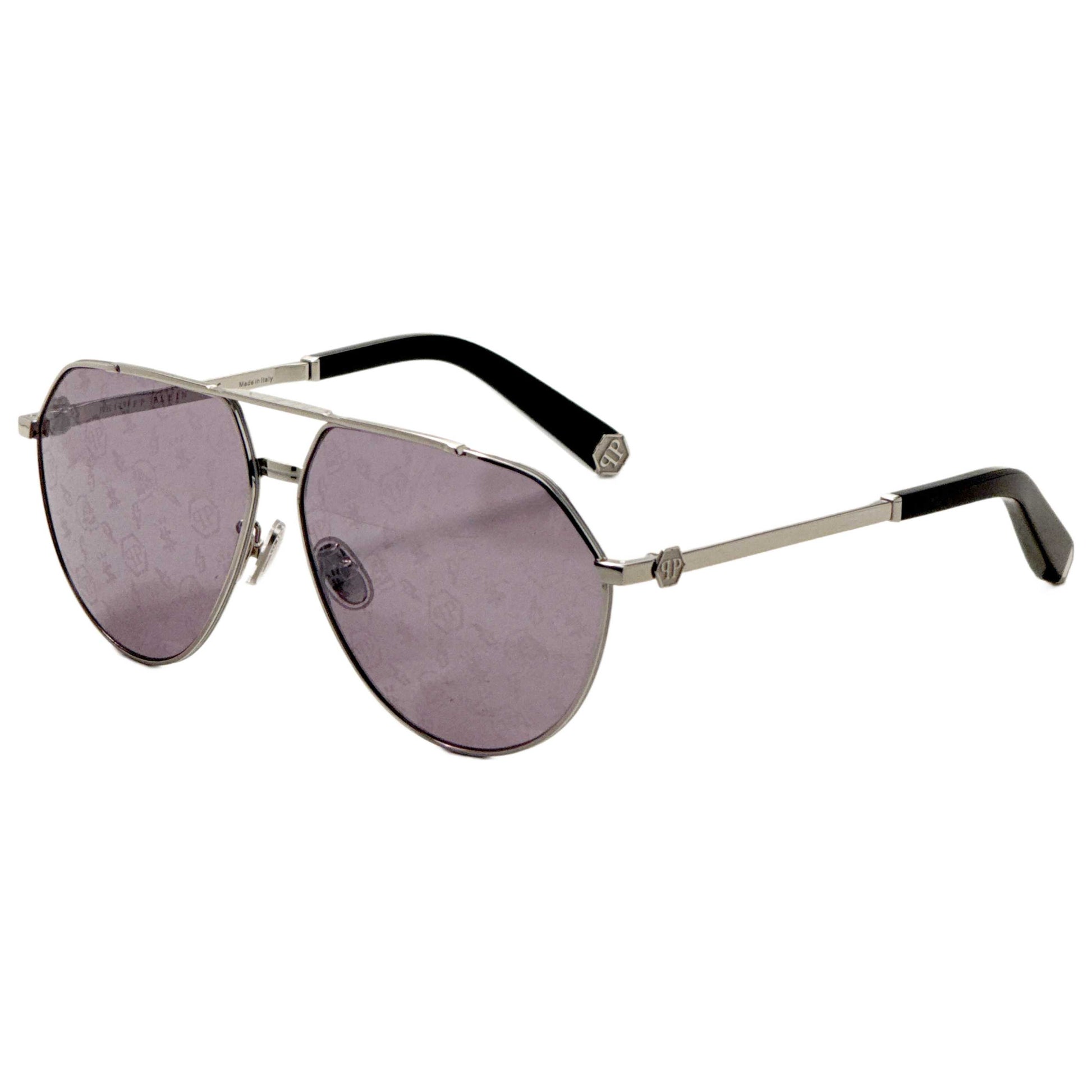 Front view of Philipp Plein Men's Sunglasses SPP007M64528L