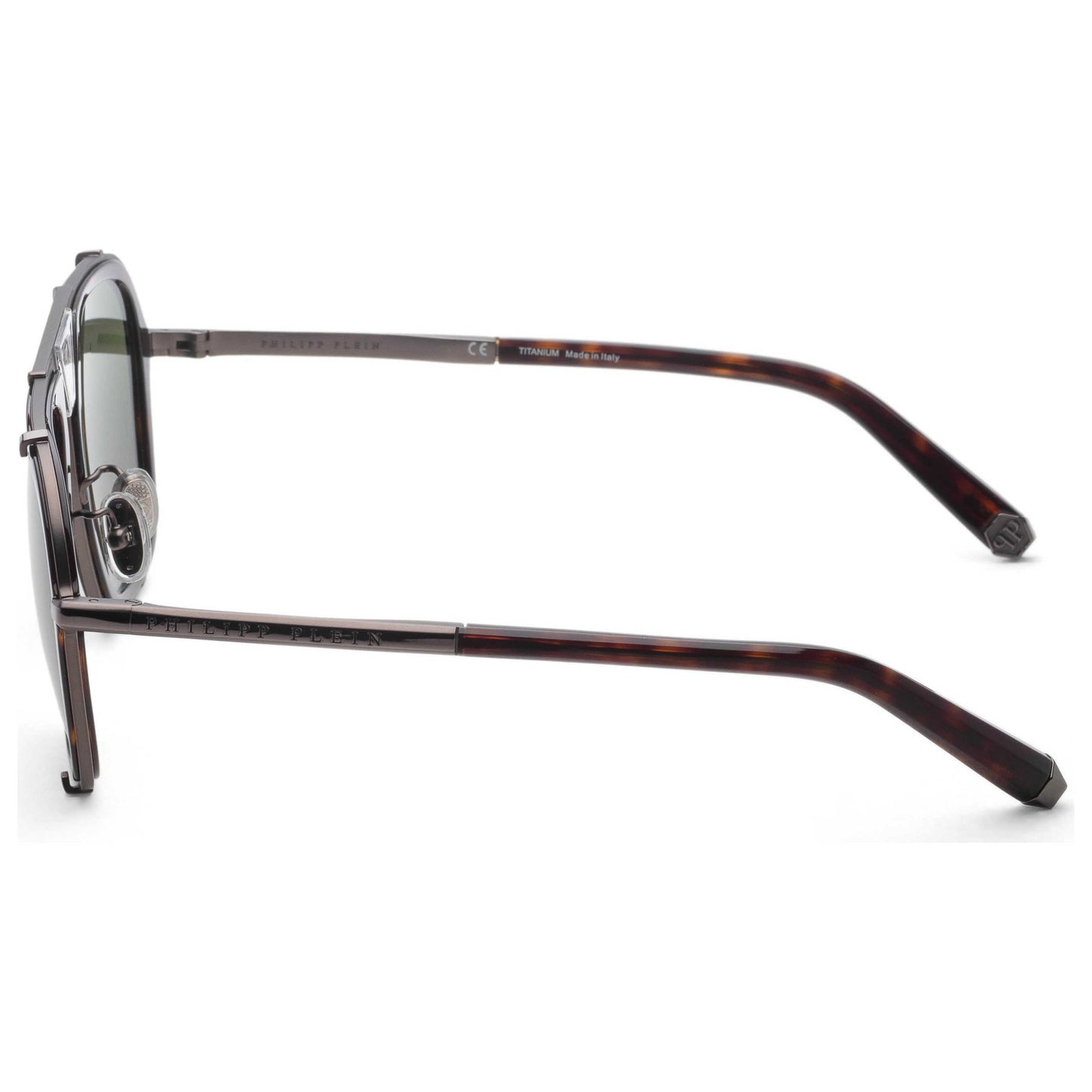 Left view of Philipp Plein Men's Sunglasses SPP010M55584Y