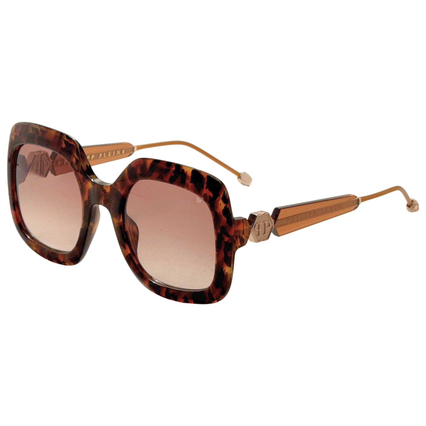 Front view of Philipp Plein Women's Sunglasses SPP065S550LEO