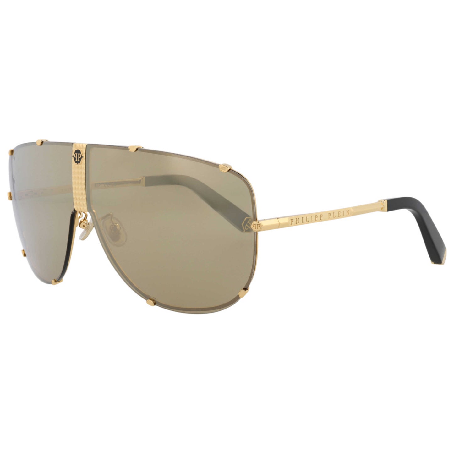 Front view of Philipp Plein Men's Sunglasses SPP075M-69-400G