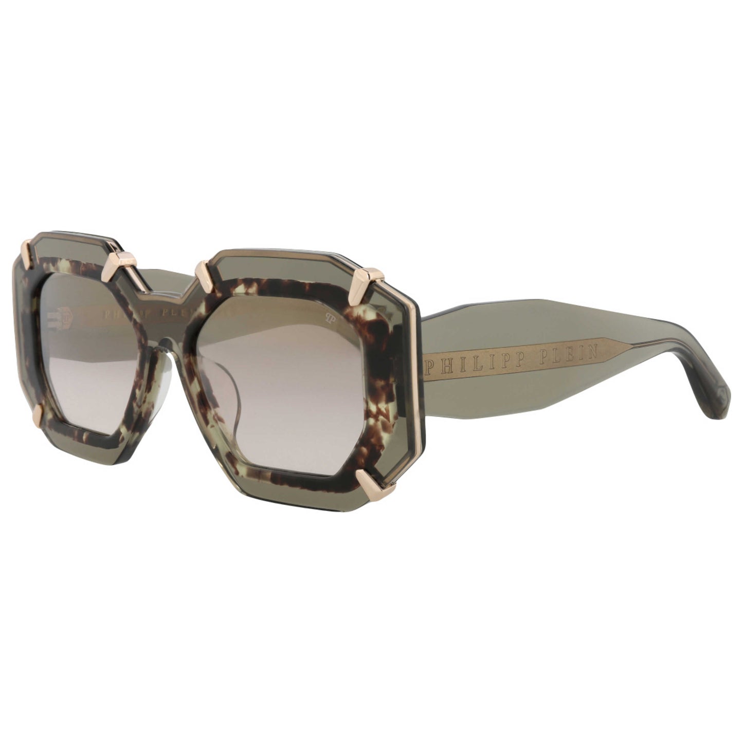 Front view of Philipp Plein Women's Sunglasses SPP098V-53-G61G