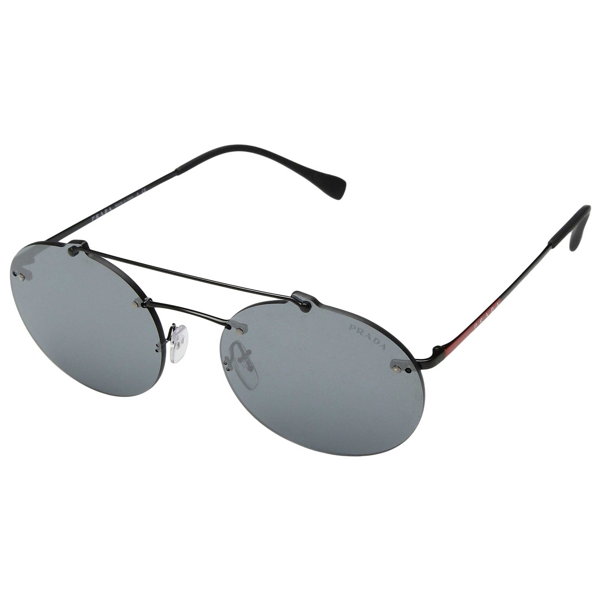 Front view of Prada Rimless Unisex Sunglasses SPS56TS-1ABL0-55