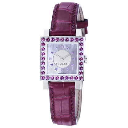 Front view of Bulgari Quadrato Women's Swiss Quartz (Battery-Powered) Watch SQ27C2SRL-12