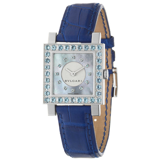 Front view of Bulgari Quadrato Women's Swiss Quartz (Battery-Powered) Watch SQ27C3STL-12