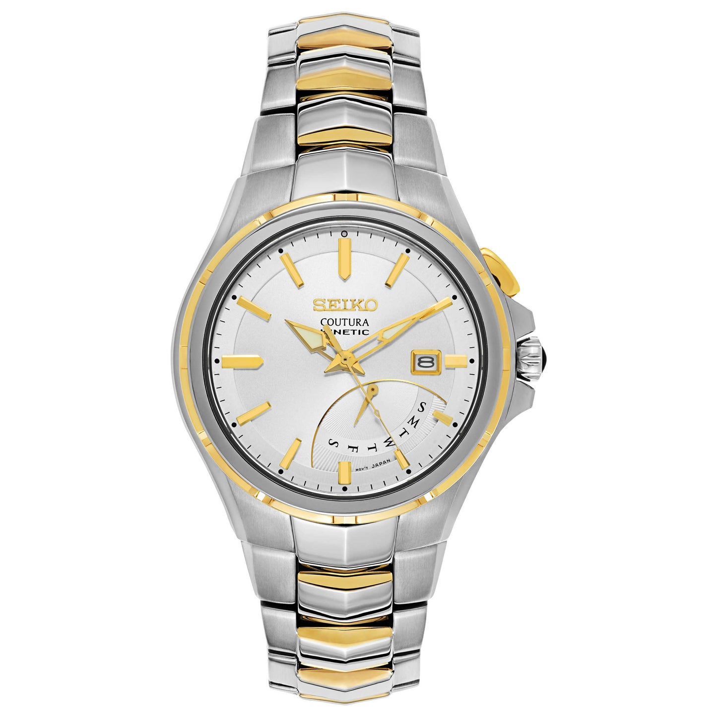 Front view of Seiko Coutura Men's Kinetic Powered/Autoquartz Watch SRN064