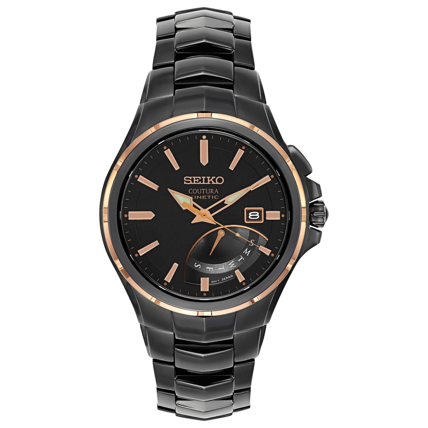 Front view of Seiko Coutura Men's Kinetic Powered/Autoquartz Watch SRN066
