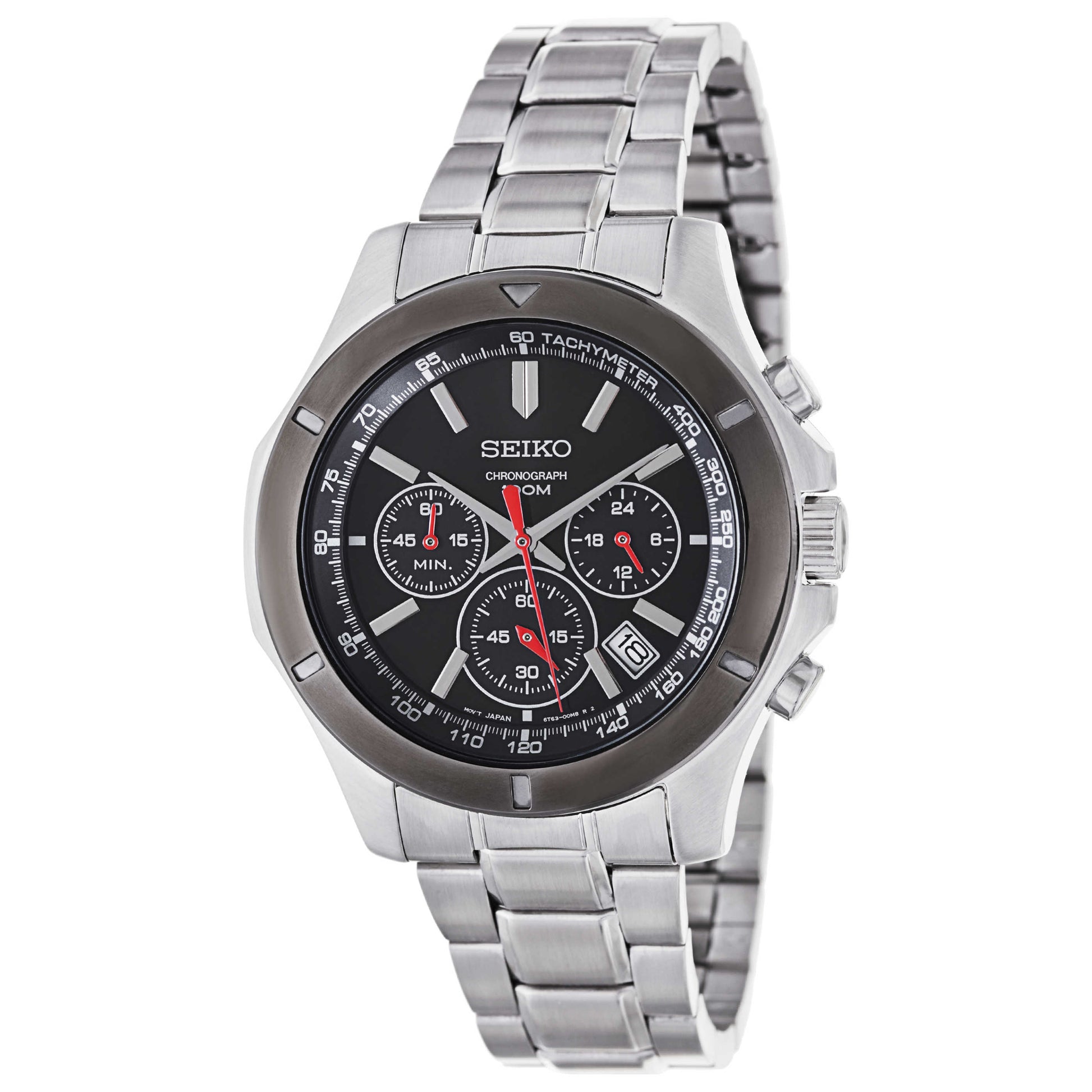 Front view of Seiko Chronograph Men's Japanese Quartz (Battery-Powered) Watch SSB111