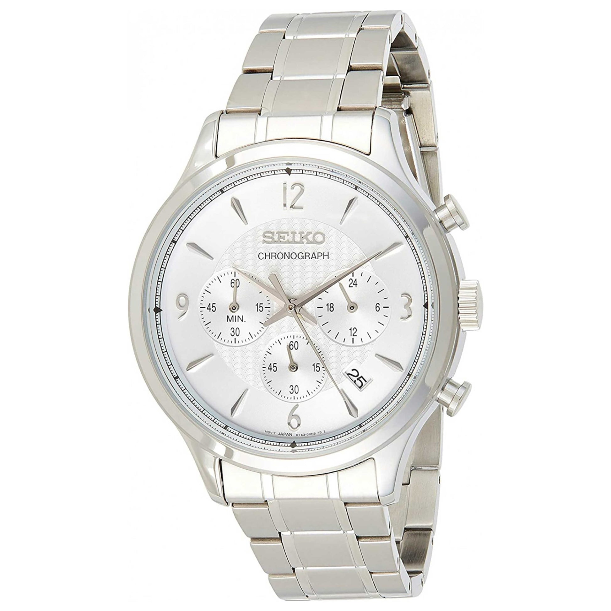 Front view of Seiko Classic Men's Quartz Watch SSB337P1