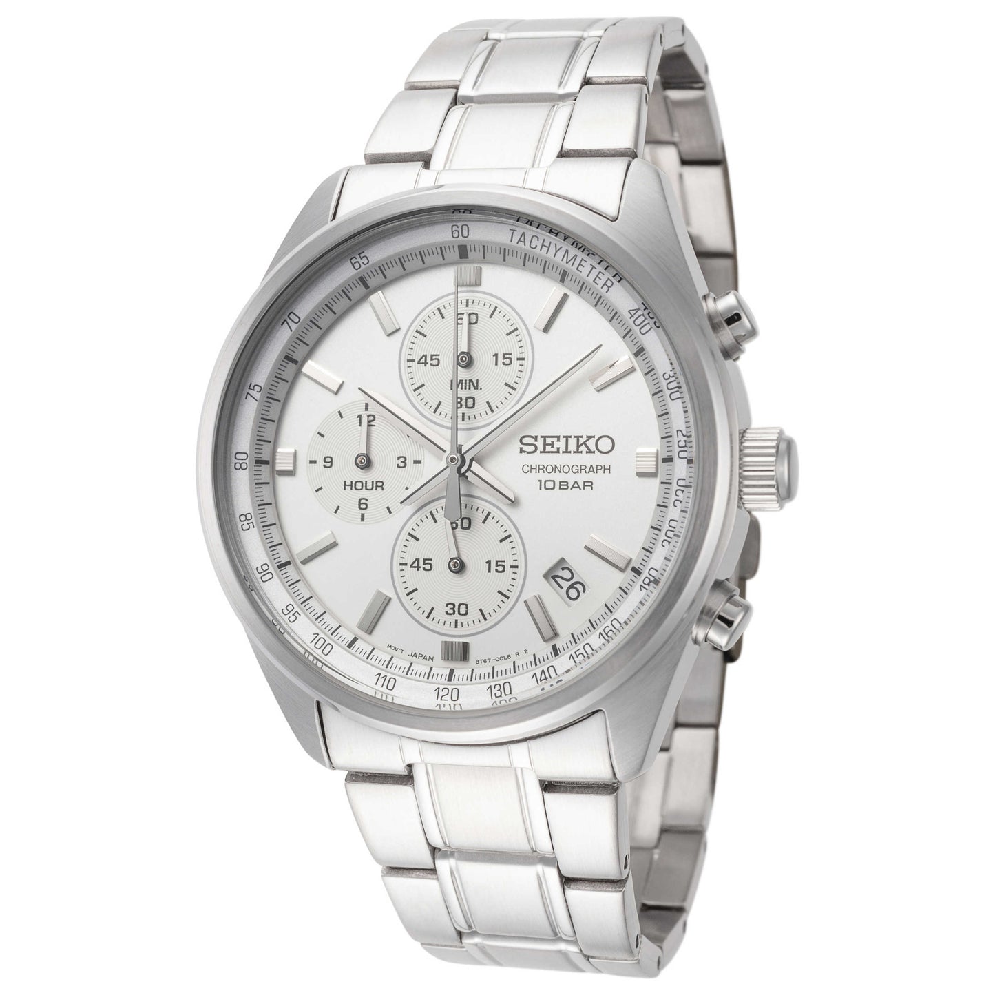 Front view of Seiko Classic Chrono Men's Quartz Watch SSB375