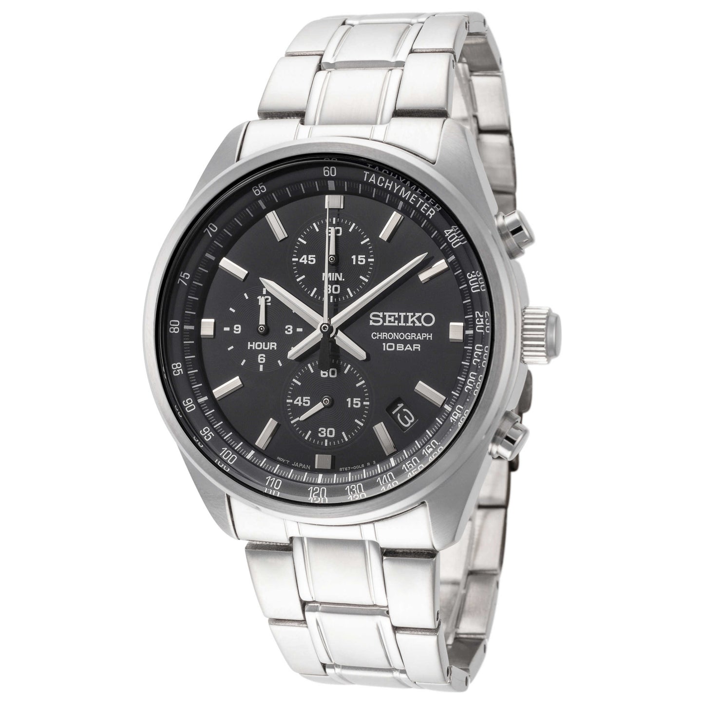 Front view of Seiko Classic Chrono Men's Quartz Watch SSB377