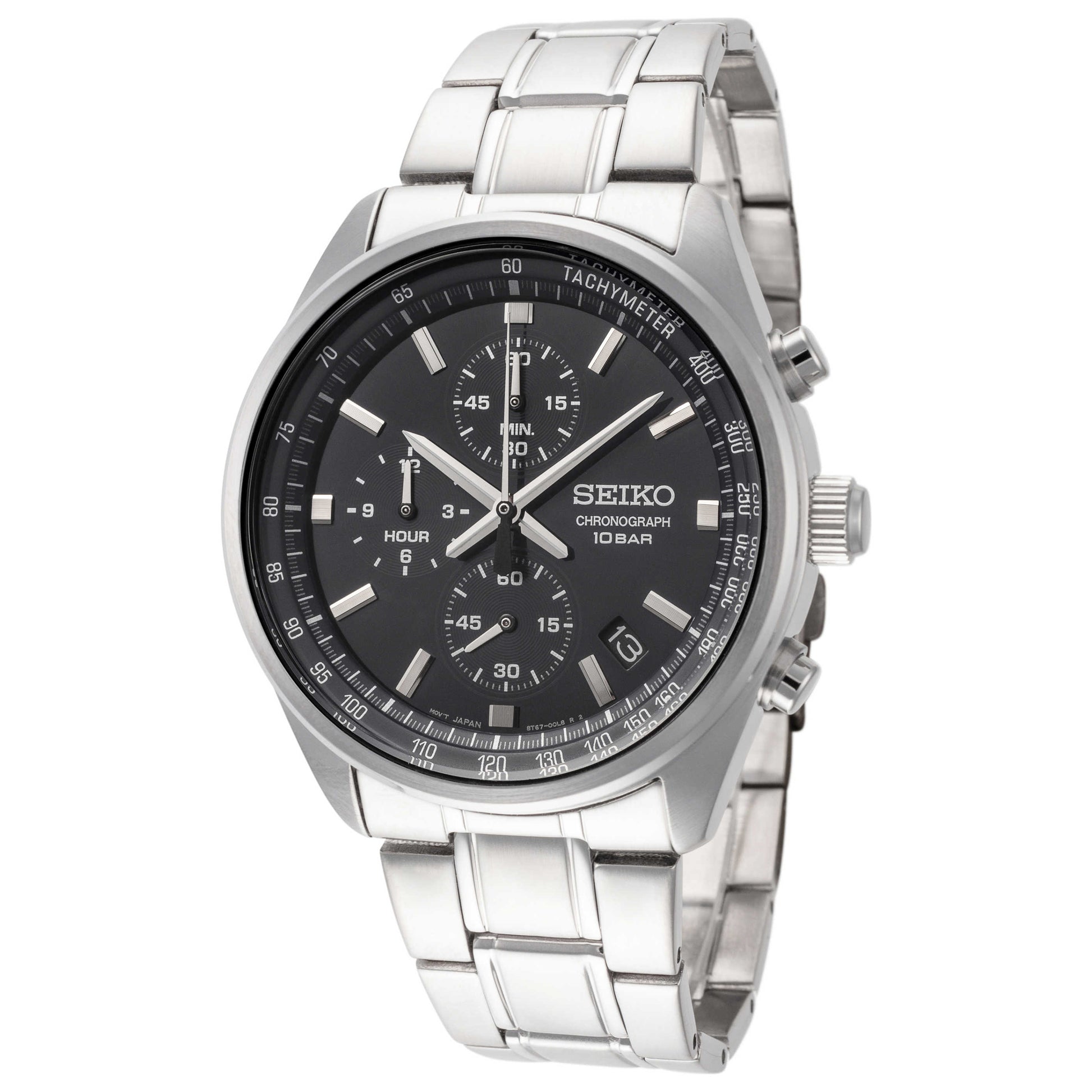 Front view of Seiko Classic Chrono Men's Quartz Watch SSB377