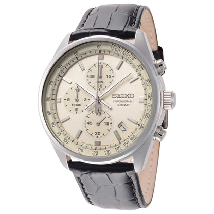 Front view of Seiko Classic Chrono Men's Quartz Watch SSB383