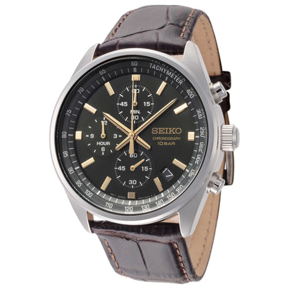 Front view of Seiko Classic Chrono Men's Quartz Watch SSB385