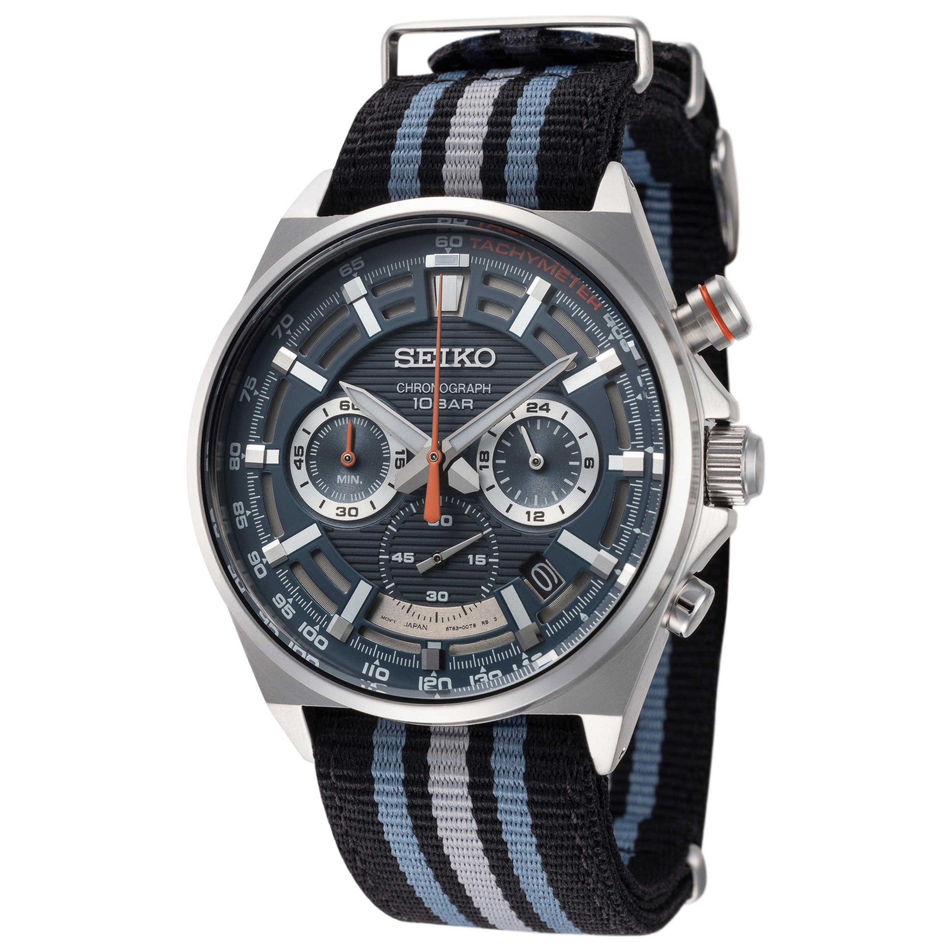 Front view of Seiko Series 5 Men's Quartz Watch SSB409P1