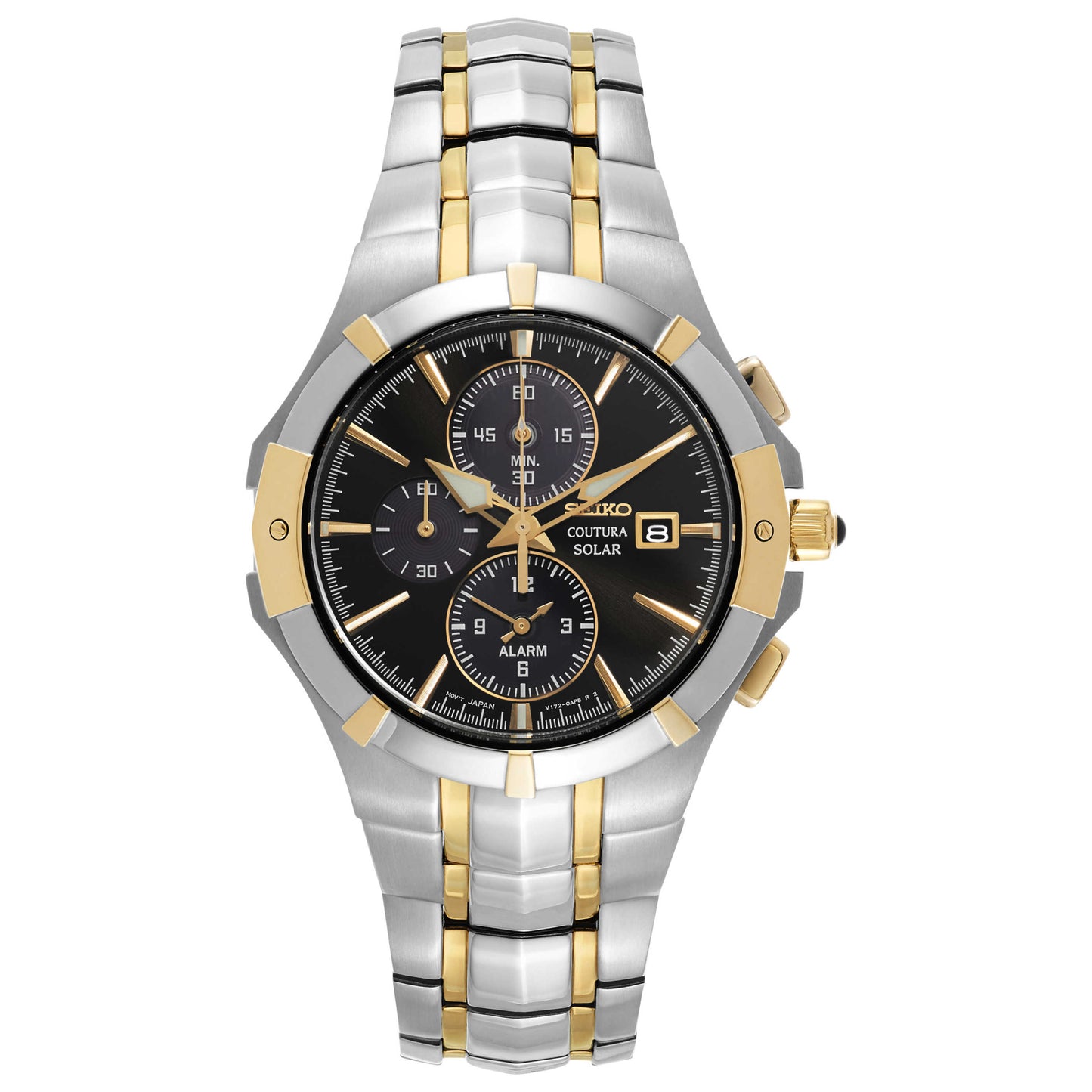 Front view of Seiko Coutura Men's Solar Powered Quartz Watch SSC198