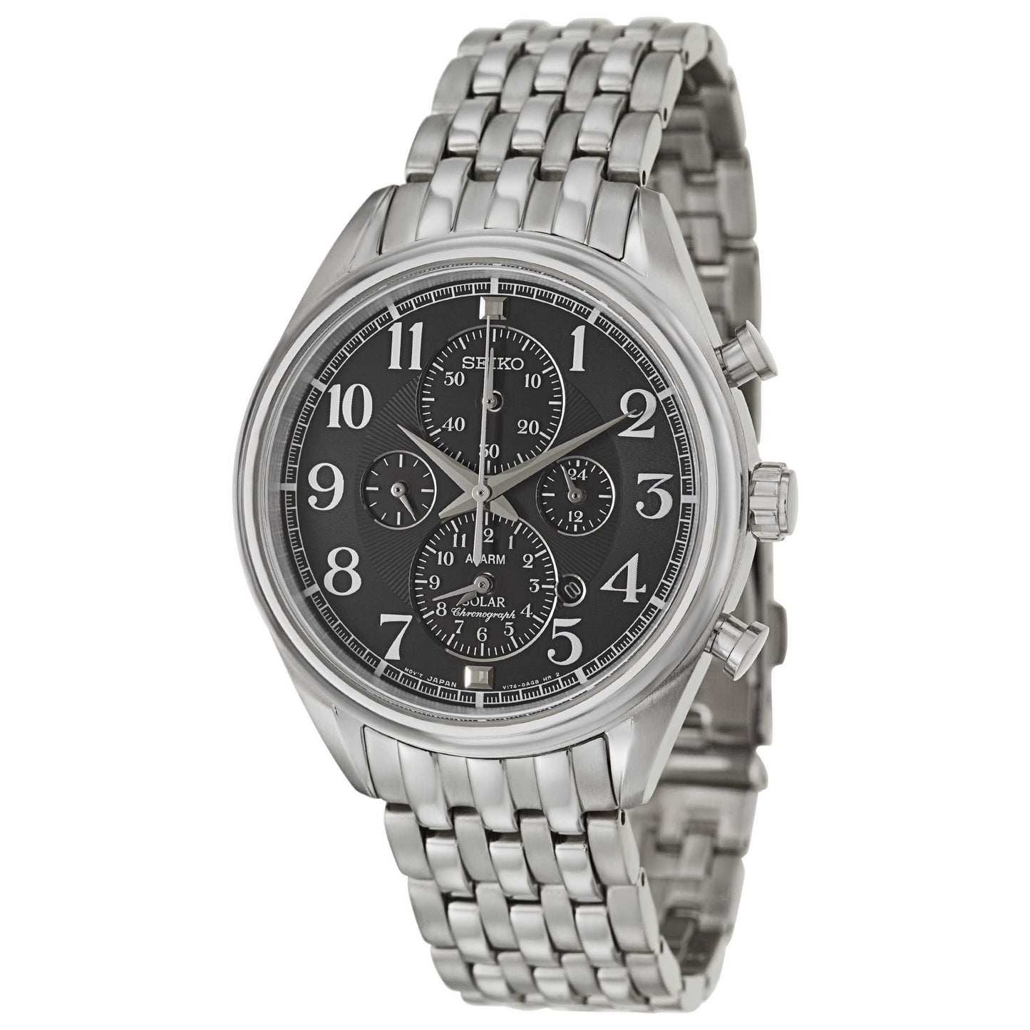 Front view of Seiko Core Men's Solar Powered Quartz Watch SSC207