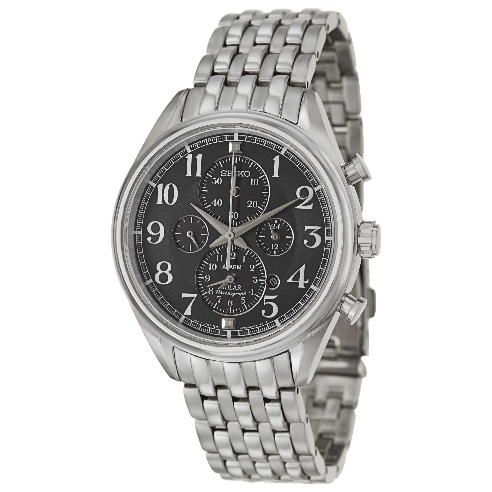 Front view of Seiko Core Men's Solar Powered Quartz Watch SSC207