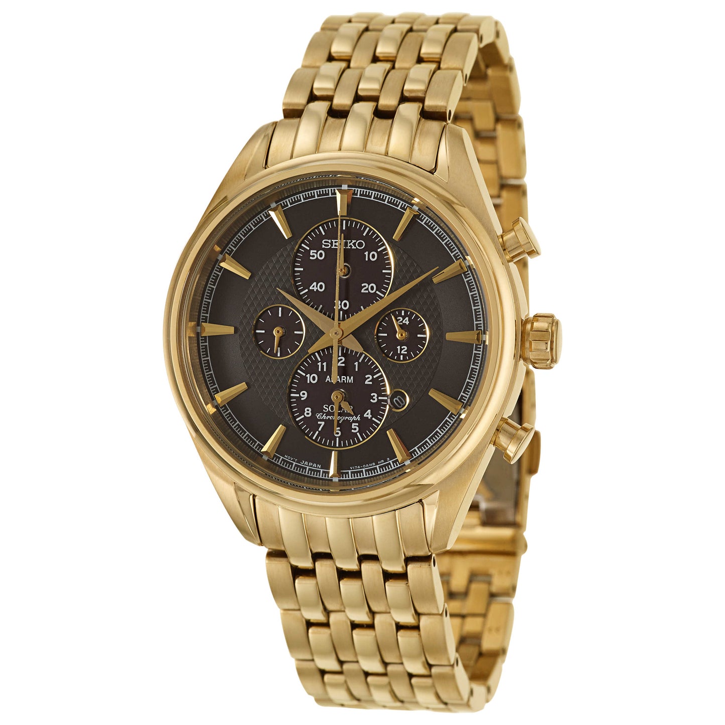 Front view of Seiko Core Men's Solar Powered Quartz Watch SSC210