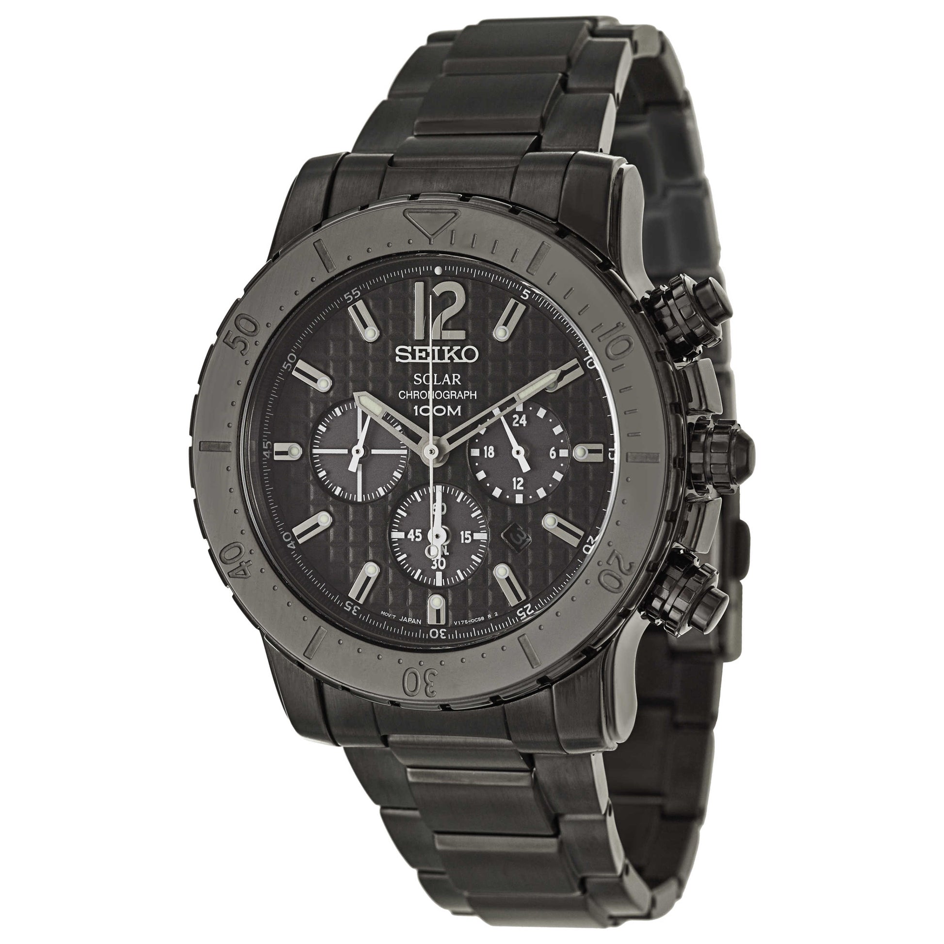 Front view of Seiko Core Men's Solar Powered Quartz Watch SSC225