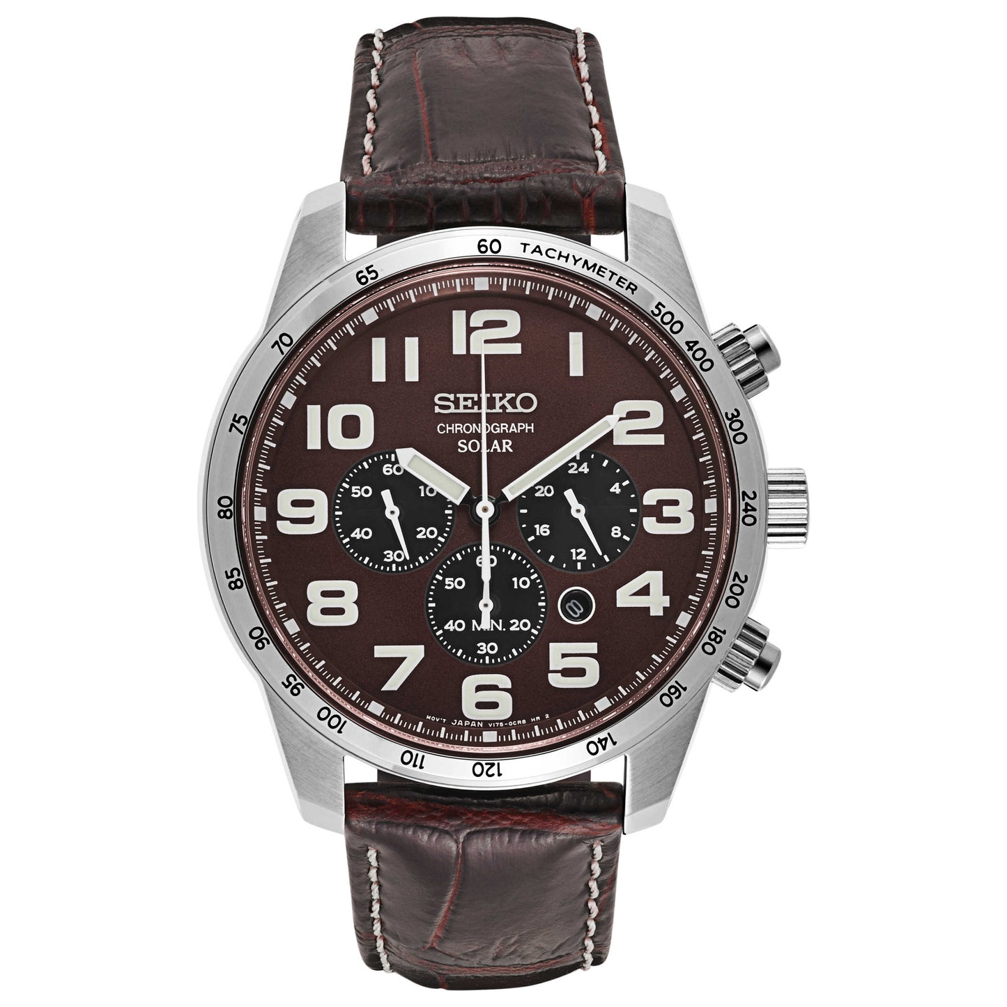 Front view of Seiko Core Men's Solar Powered Quartz Watch SSC227