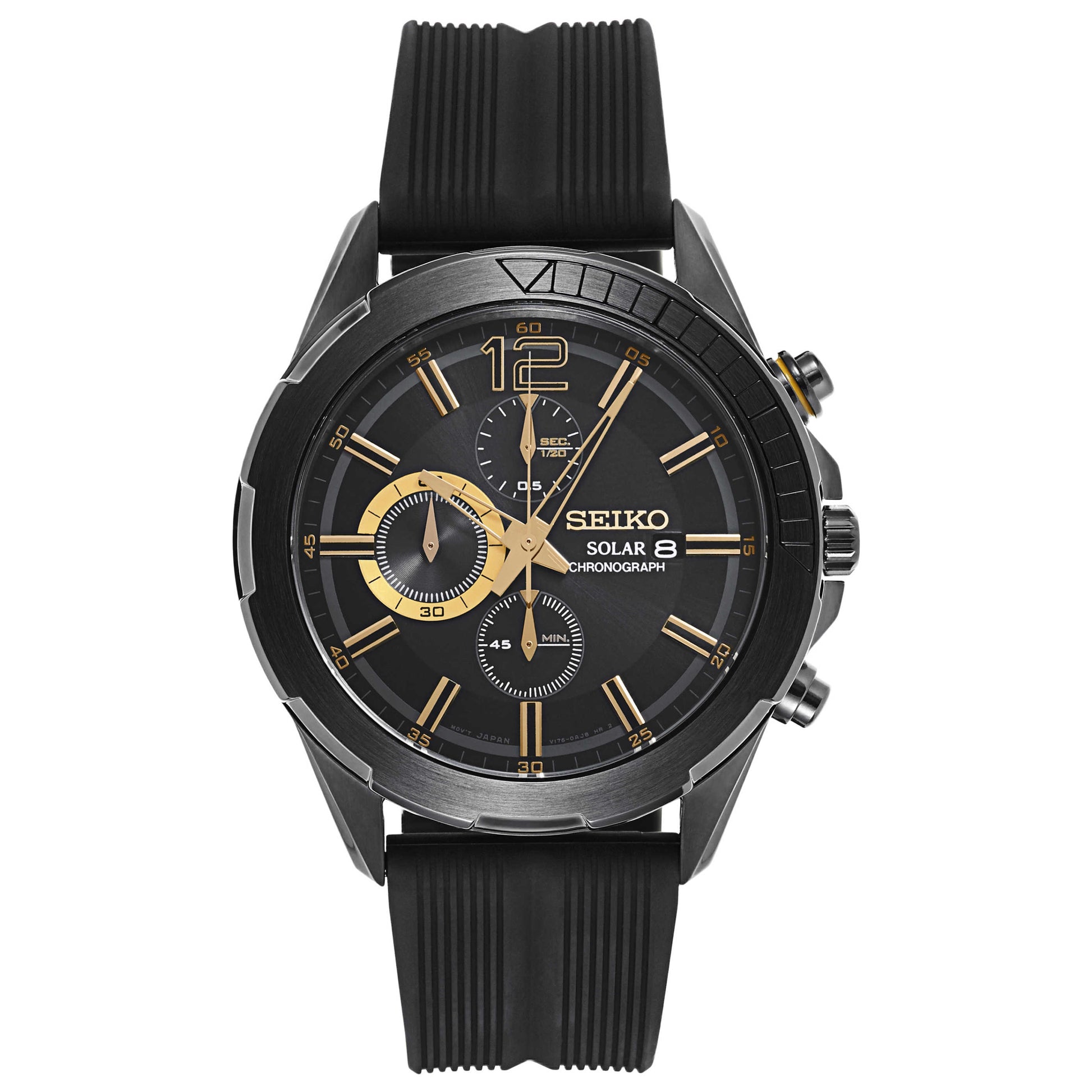 Front view of Seiko Recraft Series Men's Solar Powered Quartz Watch SSC385