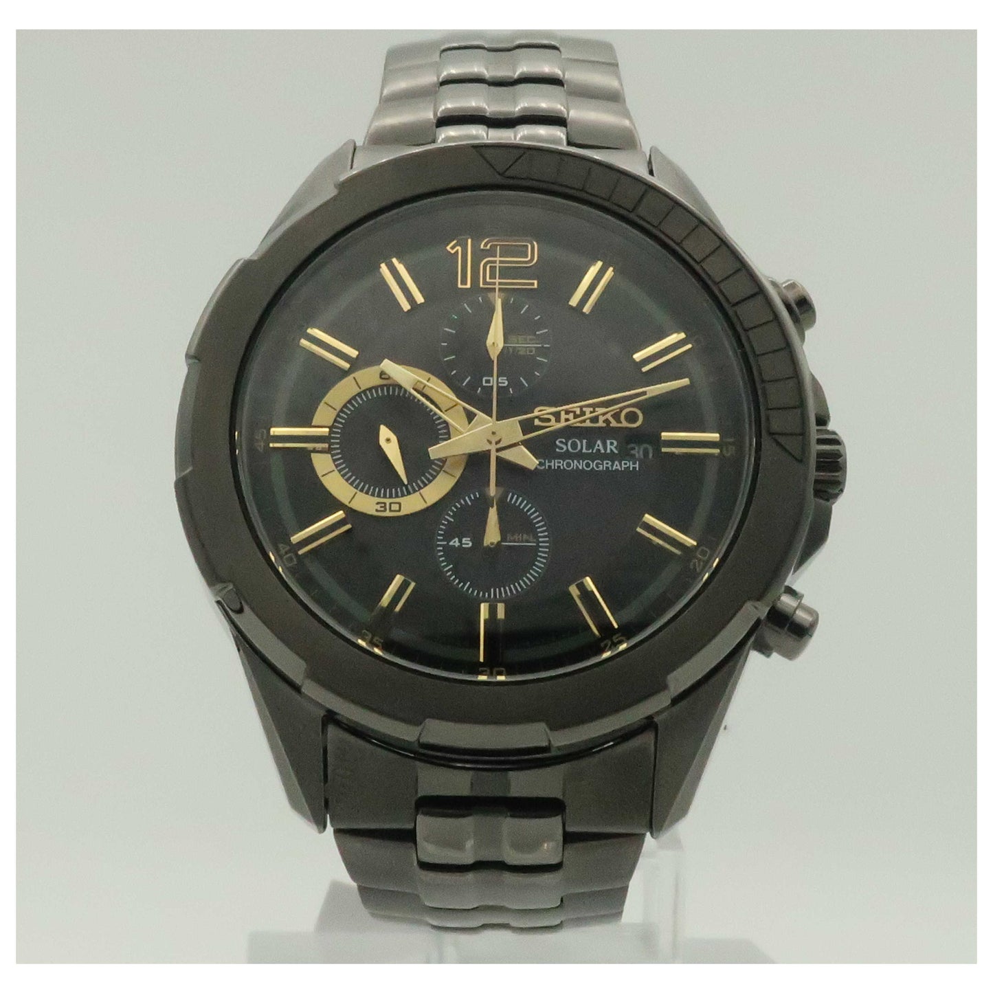 Front view of Seiko Recraft Series Men's Solar Powered Quartz Watch SSC395-SDV