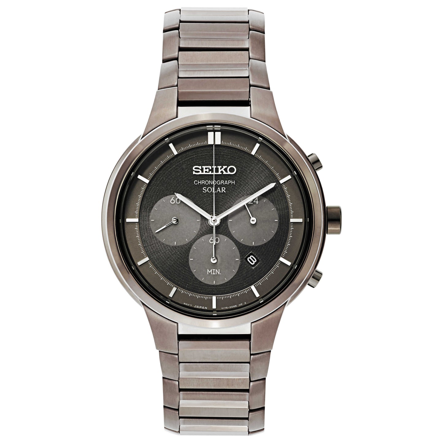 Front view of Seiko Core Men's Solar Powered Quartz Watch SSC443