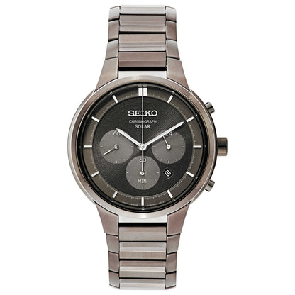 Front view of Seiko Core Men's Solar Powered Quartz Watch SSC443