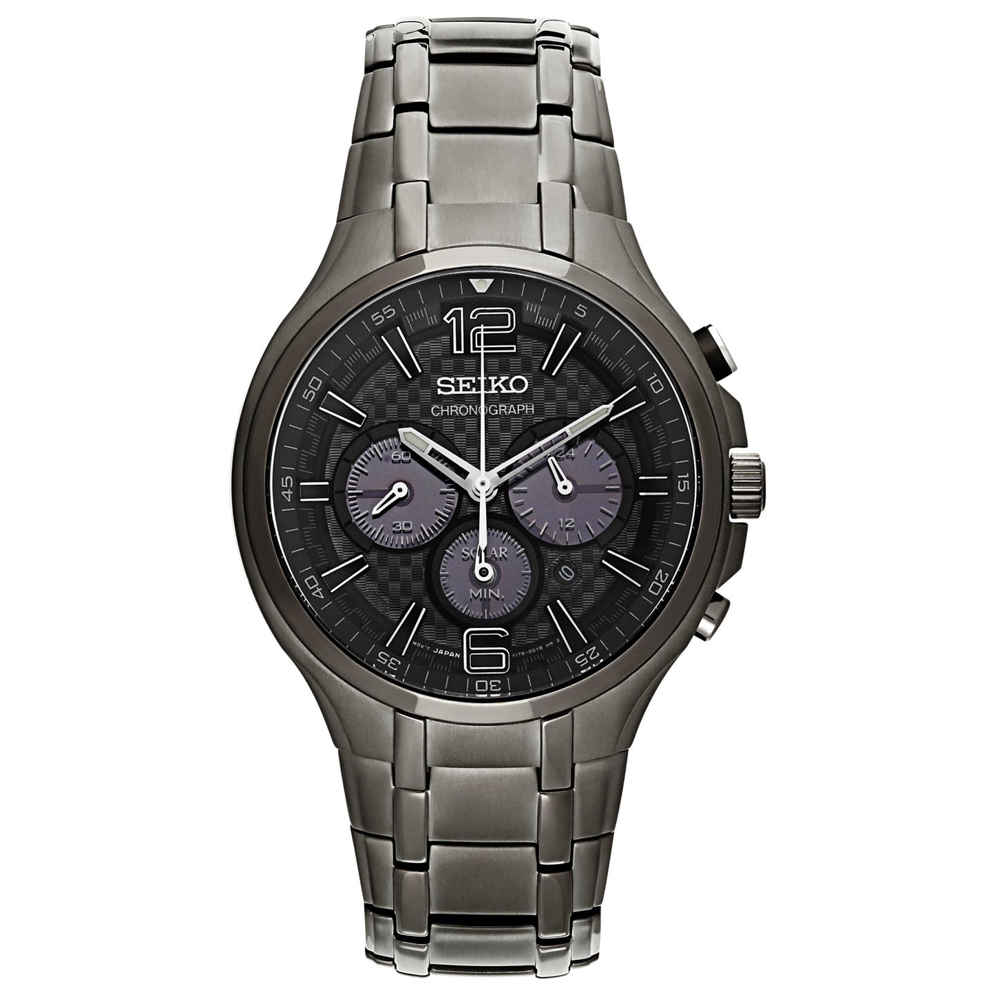 Front view of Seiko Recraft Series Men's Solar Powered Quartz Watch SSC453