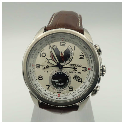 Front view of Seiko Prospex Men's Solar Powered Quartz Watch SSC509-PO