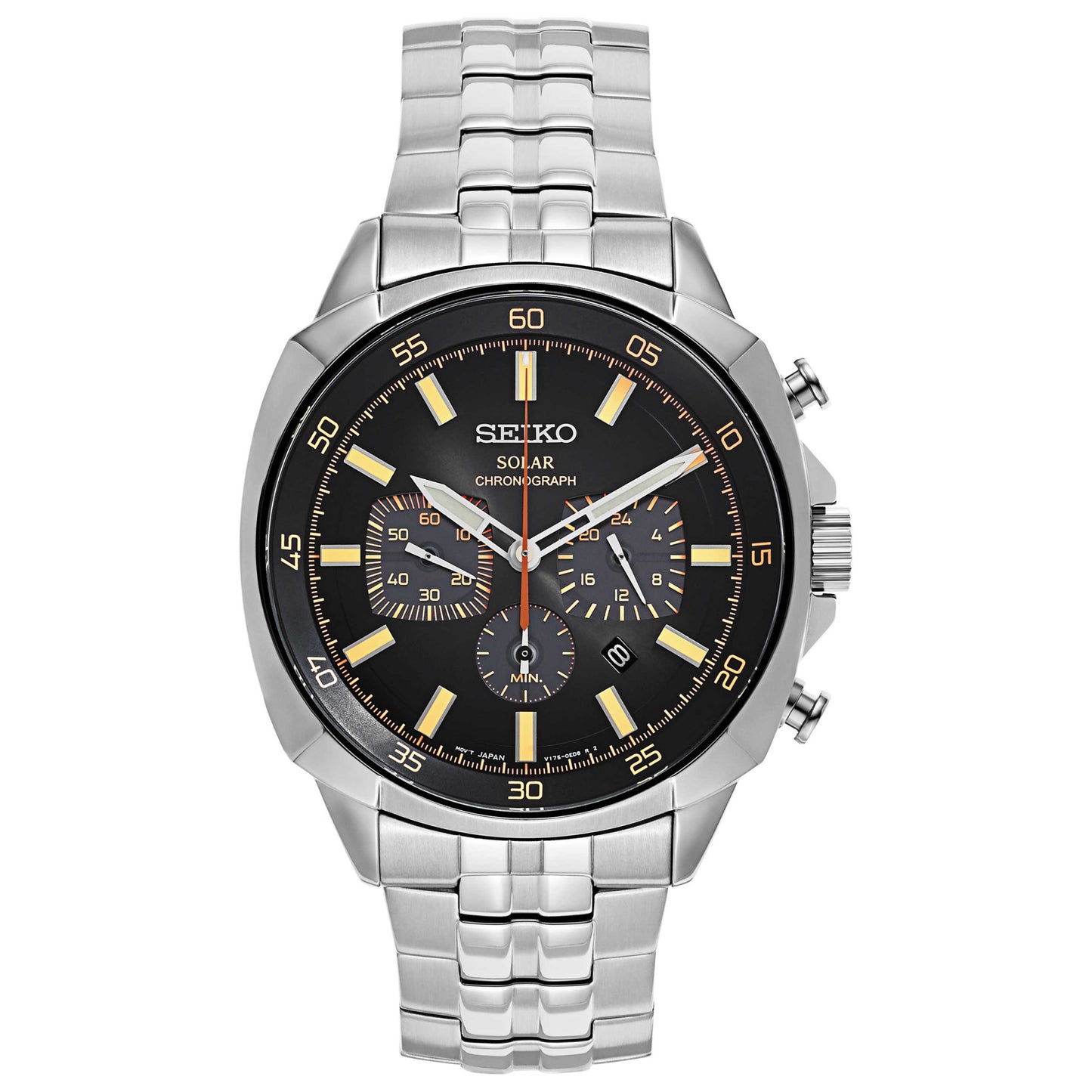 Front view of Seiko Recraft Series Men's Solar Powered Quartz Watch SSC511