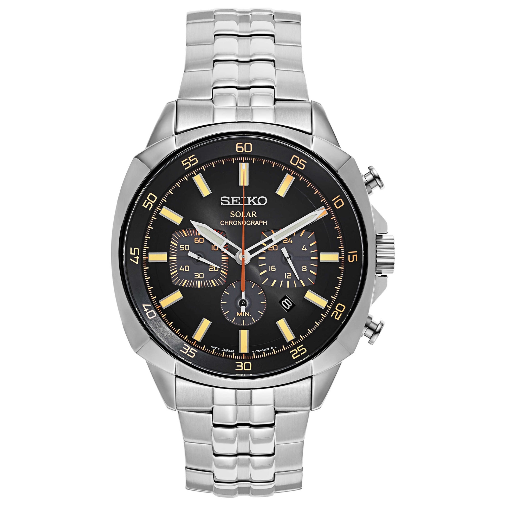 Front view of Seiko Recraft Series Men's Solar Powered Quartz Watch SSC511