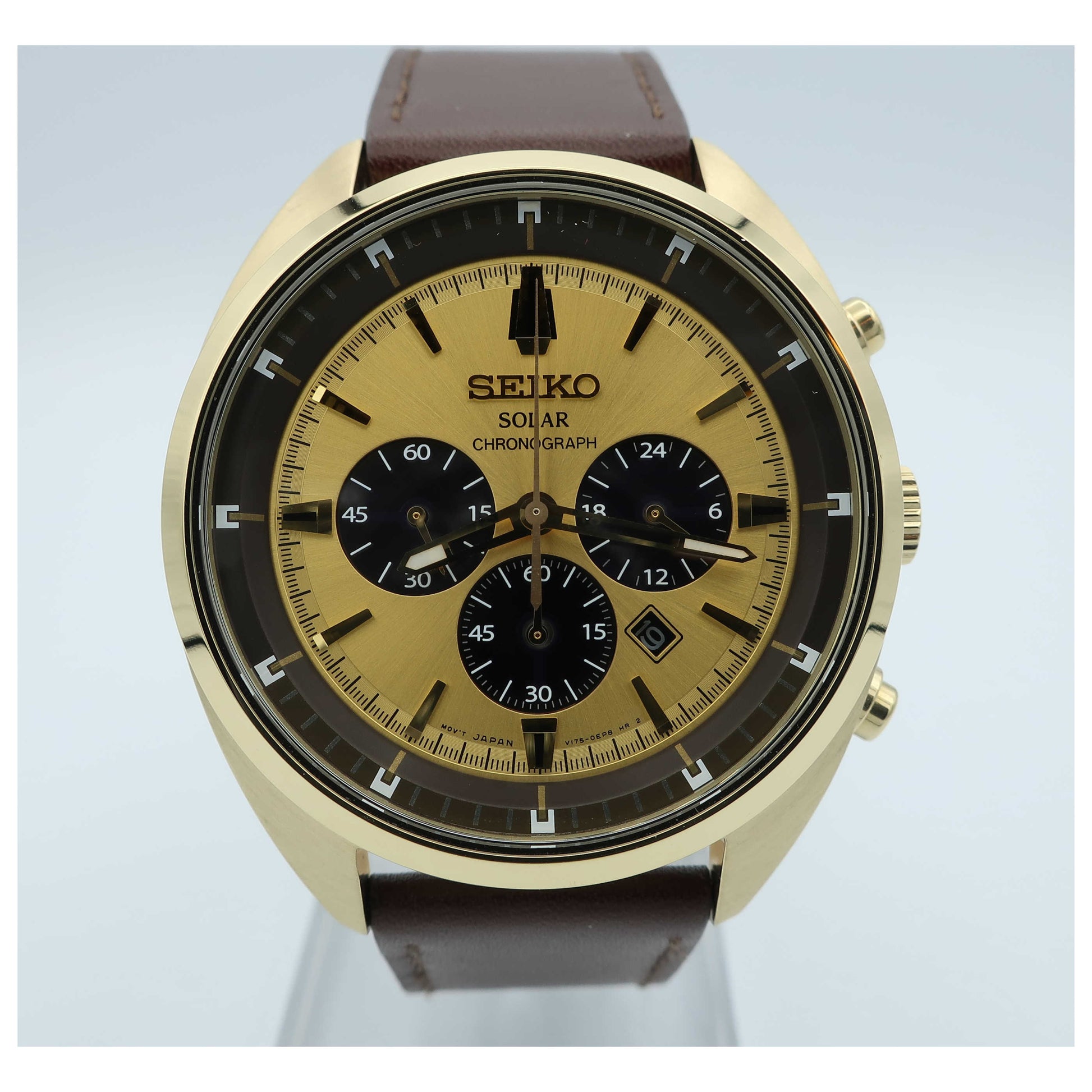 Front view of Seiko Recraft Series Men's Solar Powered Quartz Watch SSC570-SD