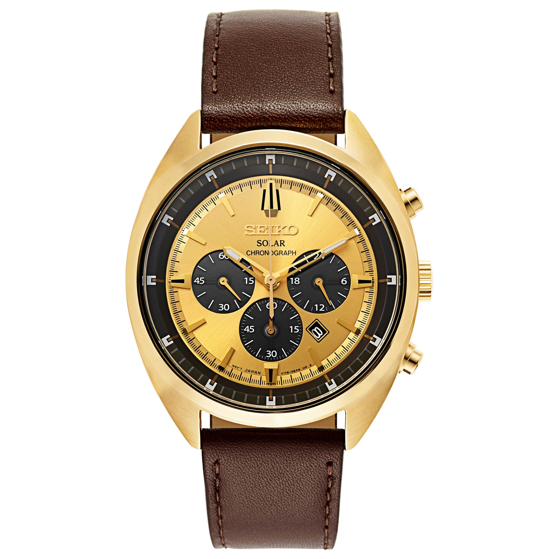 Front view of Seiko Recraft Series Men's Solar Powered Quartz Watch SSC570