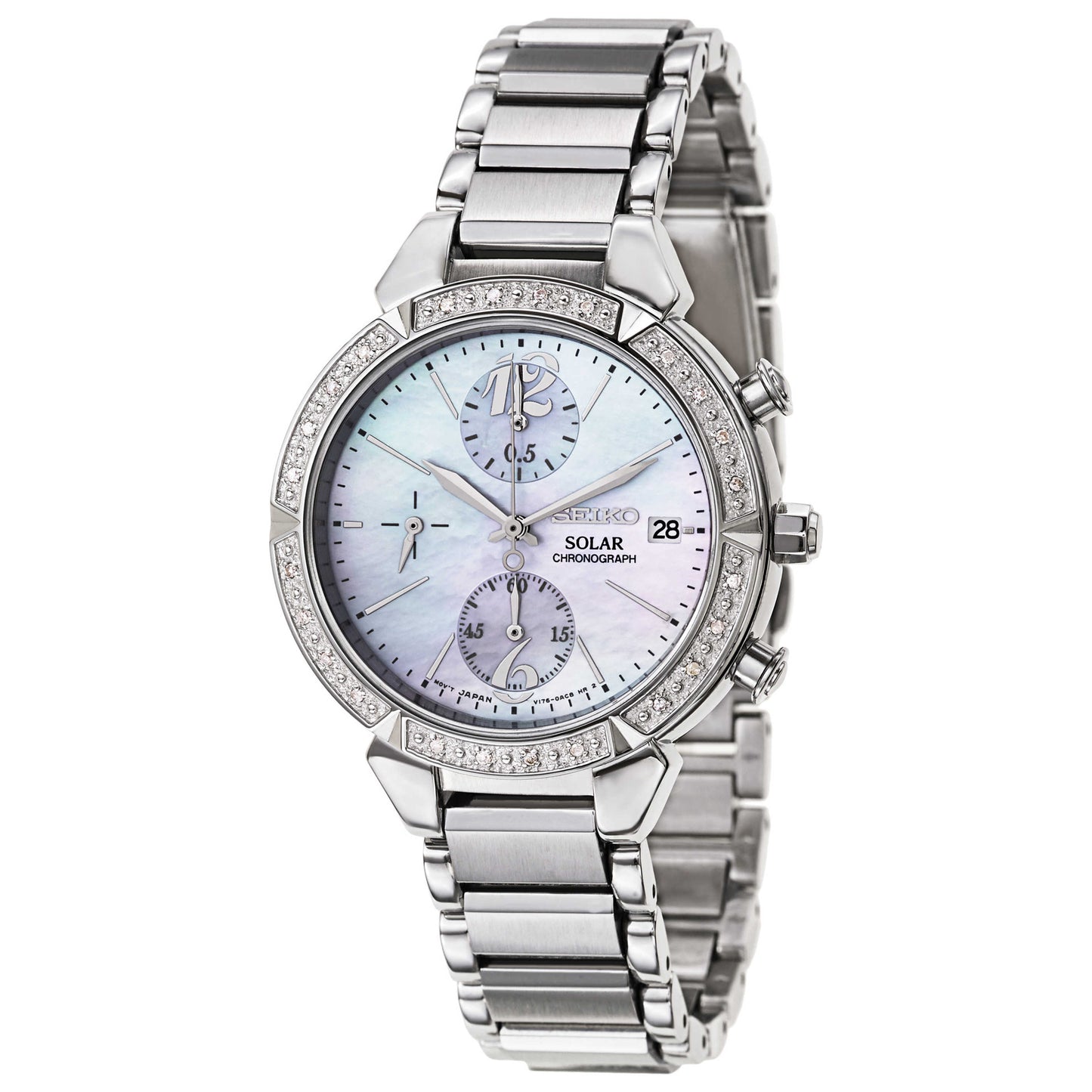 Front view of Seiko Core Women's Solar Powered Quartz Watch SSC867
