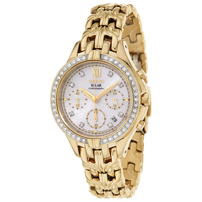 Front view of Seiko Core Women's Solar Powered Quartz Watch SSC876