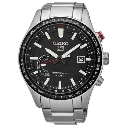 Front view of Seiko Sportura Men's Solar Powered Quartz Watch SSF003