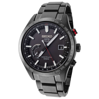 Front view of Seiko Sportura Men's Solar Powered Quartz Watch SSF005