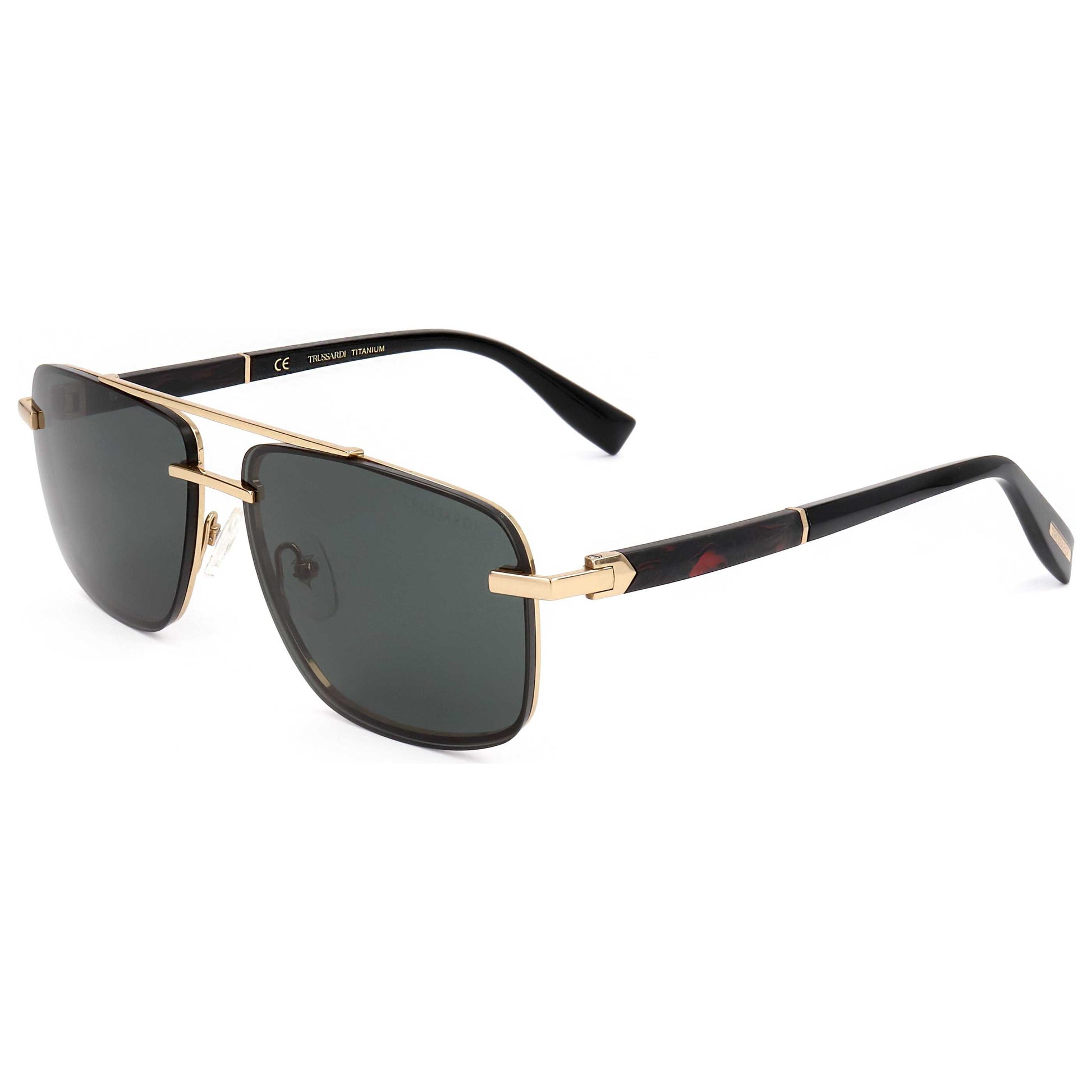 Front view of Trussardi Men's Sunglasses STR3005S-004BS-59