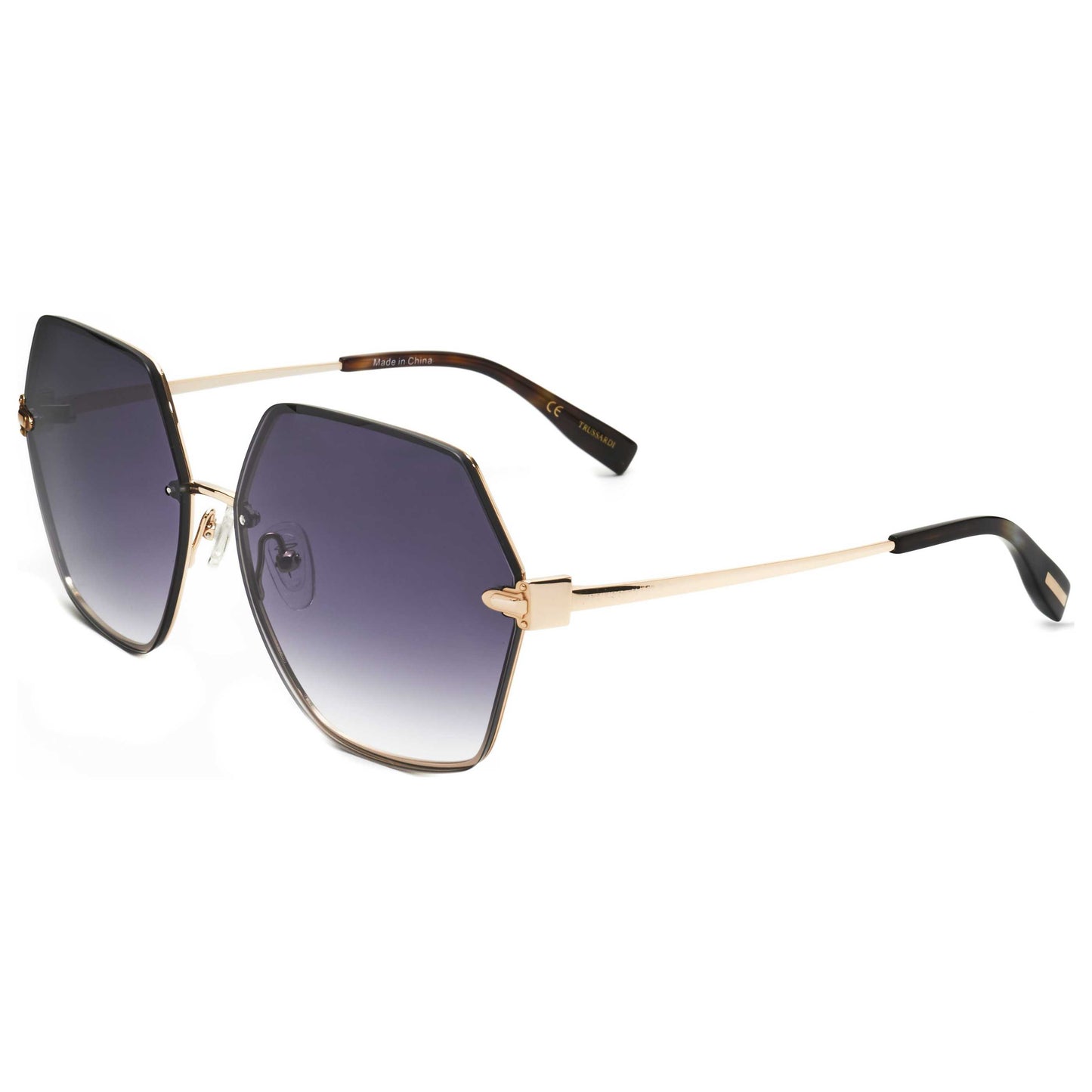 Front view of Trussardi Women's Sunglasses STR452FL-04BS-62