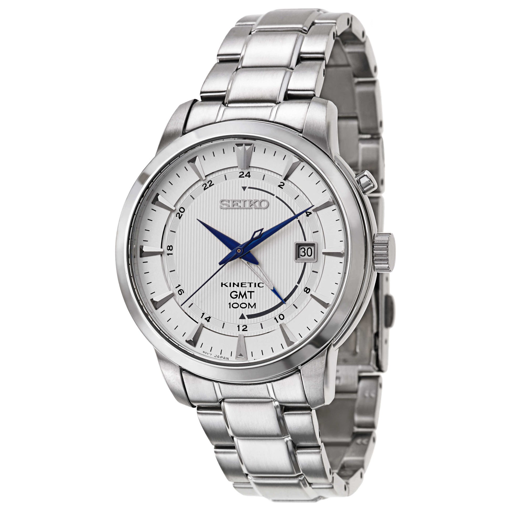 Front view of Seiko Core Men's Kinetic Powered/Autoquartz Watch SUN037