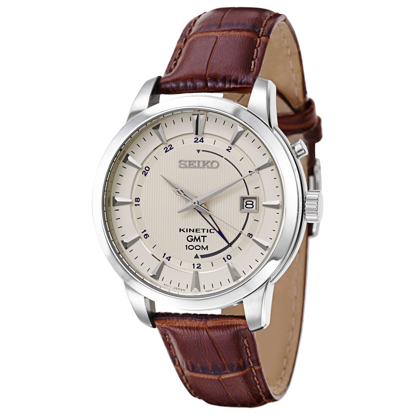 Front view of Seiko Core Men's Kinetic Powered/Autoquartz Watch SUN041