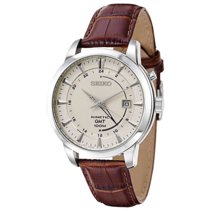 Front view of Seiko Core Men's Kinetic Powered/Autoquartz Watch SUN041