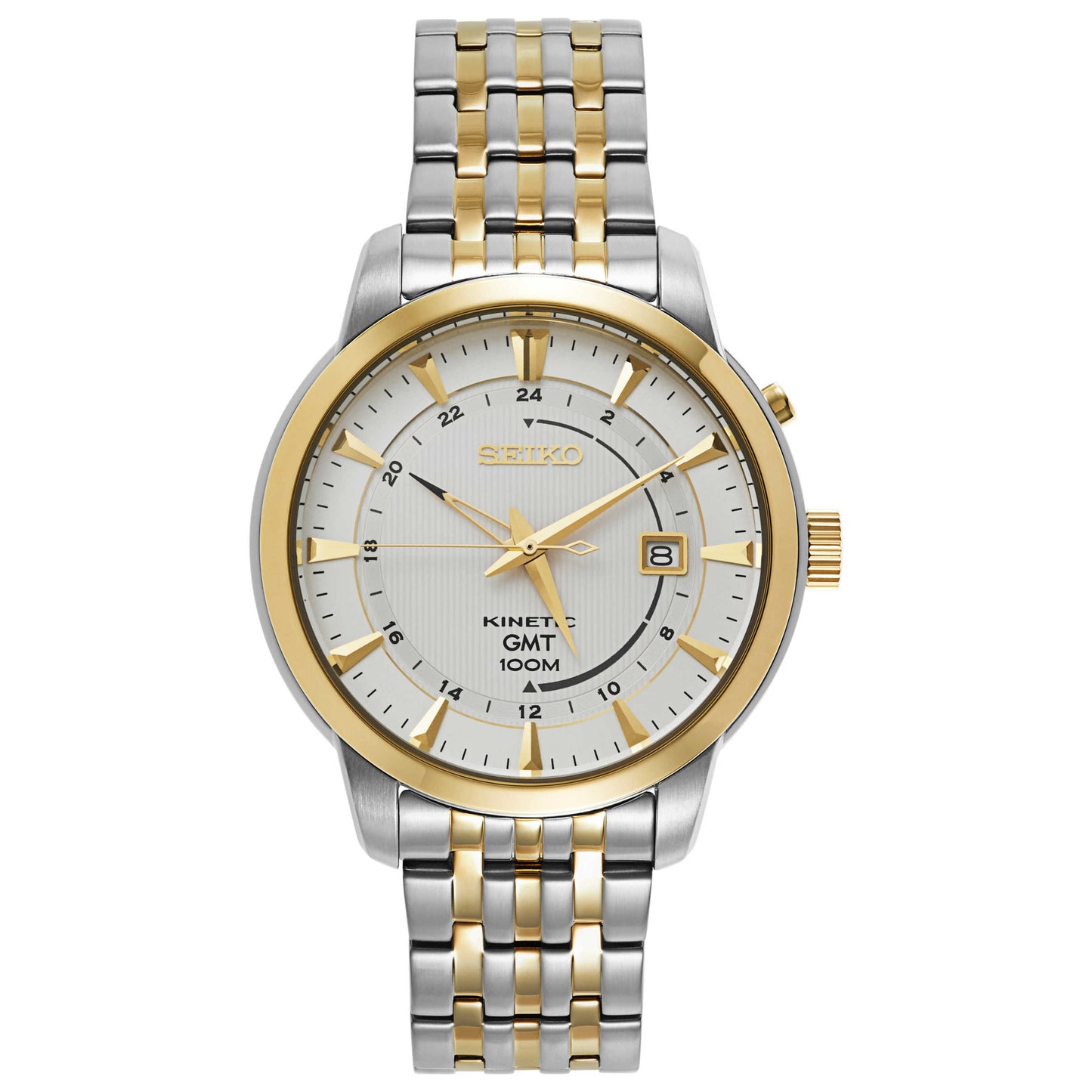 Front view of Seiko Core Men's Kinetic Powered/Autoquartz Watch SUN062