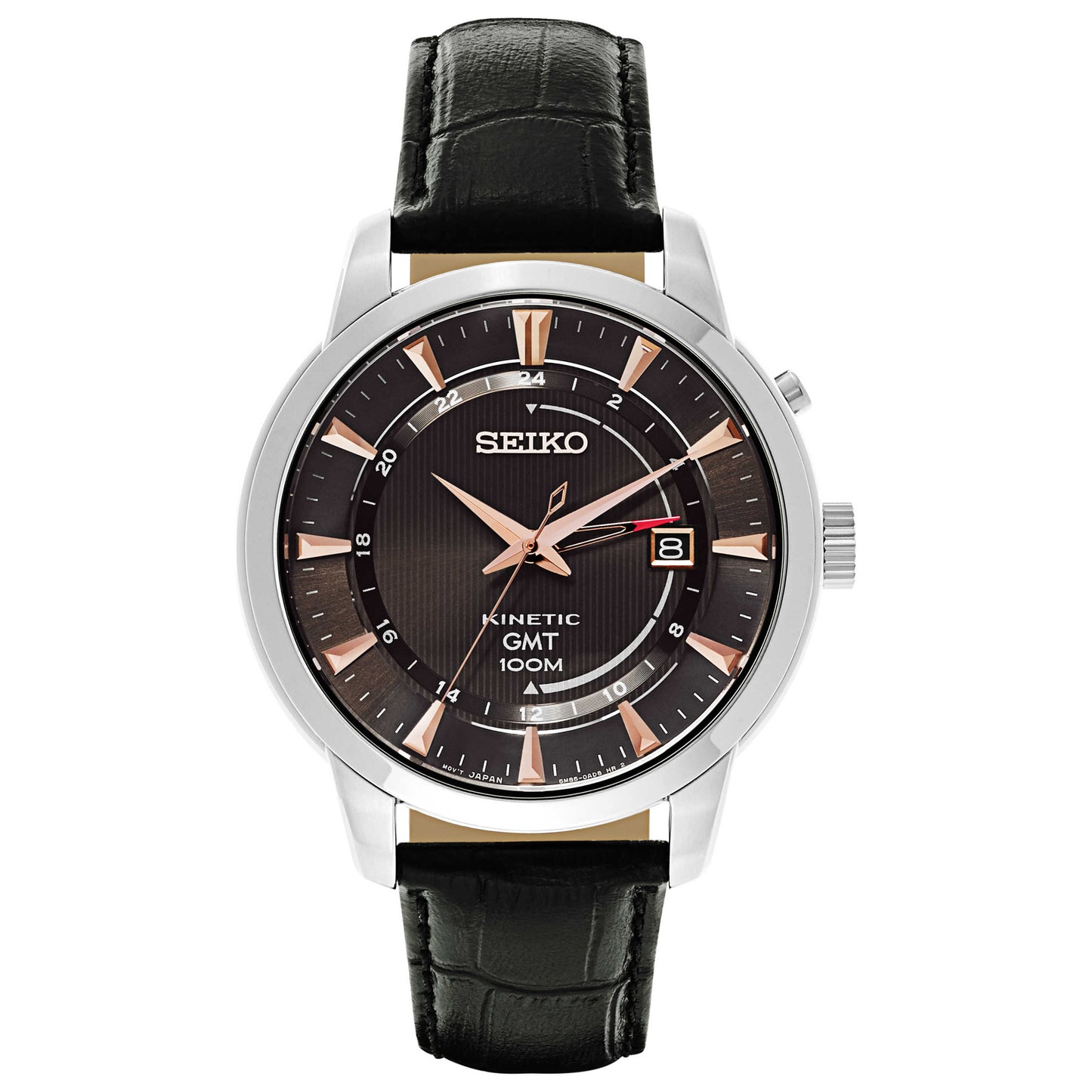 Front view of Seiko Core Men's Kinetic Powered/Autoquartz Watch SUN063