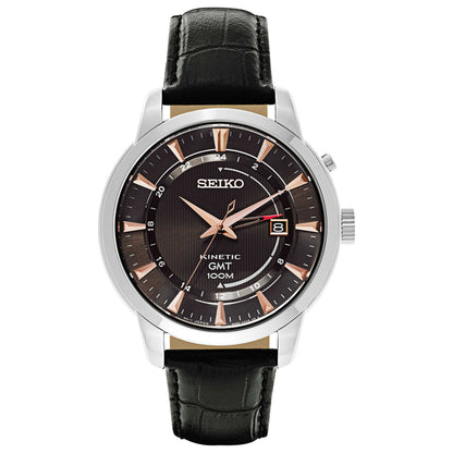 Front view of Seiko Core Men's Kinetic Powered/Autoquartz Watch SUN063